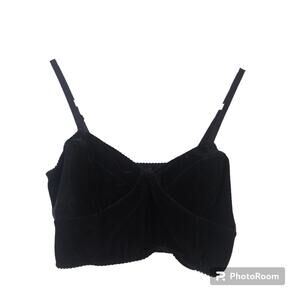 Nollie Black Velvet Bustier Bralette Edgy Festival Goth Size M